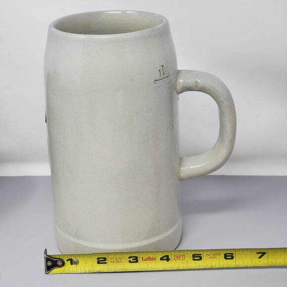 Vintage HB‎ Stoneware Beer Stein 1L German Mug With Handle West Germany - Picture 9 of 10